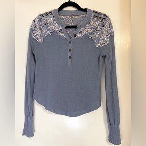 Free People Periwinkle Long Sleeve Blouse